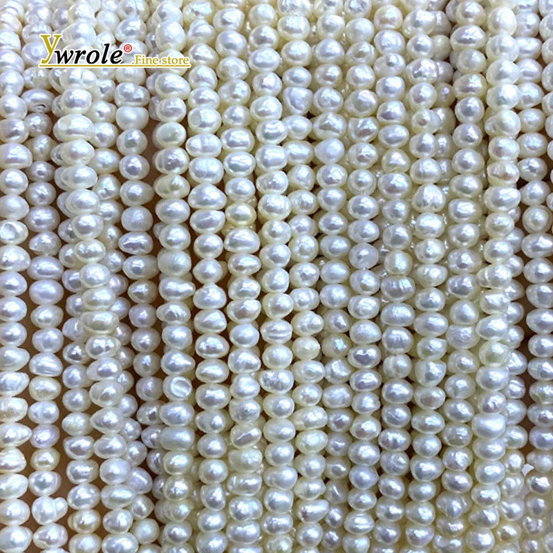 

Натуральные пресноводные жемчужины в форме картофеля 3-4 мм, рассыпные бусины-разделители для изготовления ювелирных изделий, аксессуары для ожерелий и браслетов своими руками