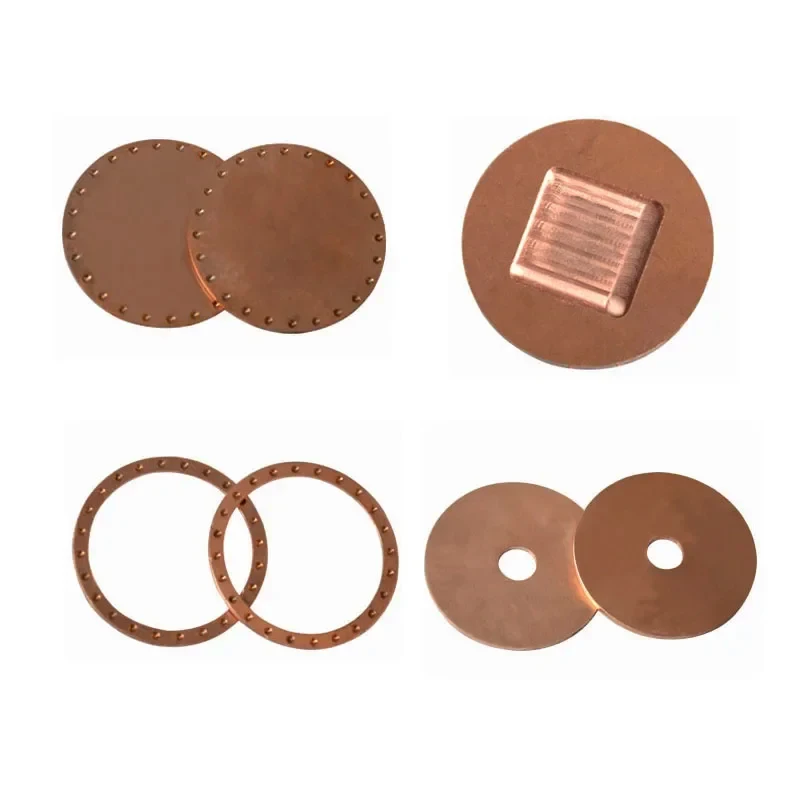 

T2 Red Copper Round Plate, High Conductivity Copper Washer Solid Disc 0.3-4mm Thickness for Electronics/Industrial Use
