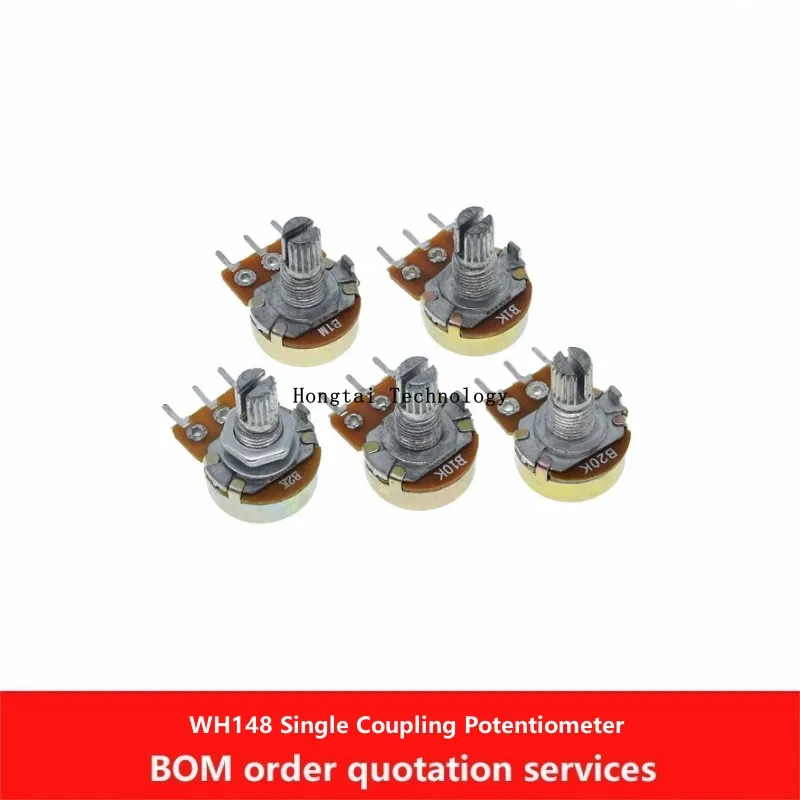 WH148 potentiometer shank length 15MM 20MM 3-pin B1K B2K B5K B10K BB20K B50K B100K B250K B500K B1M