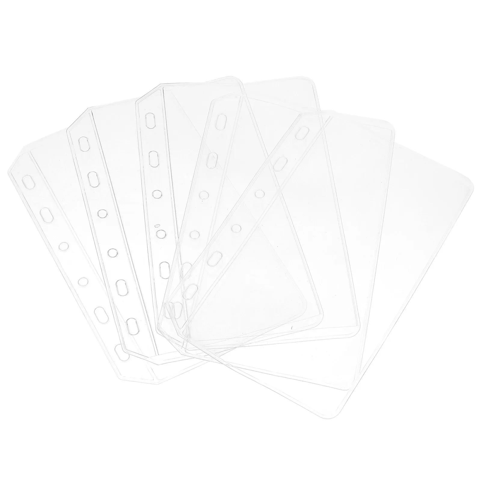 

5Pcs Reinforced PVC Binder Pocket Pouches 6-Slot Notebook Folder for Loose Leaf Paper Organization Travel Work Daily Use Compact