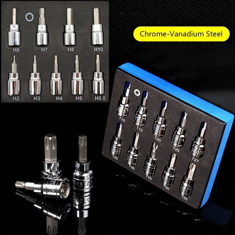 3/8 Inch Hex Bit Socket Set Sturdy Allen Key Sockets Professional 3/8inch Drive Drill Metric Tools Kit Durable Impact Socket Set