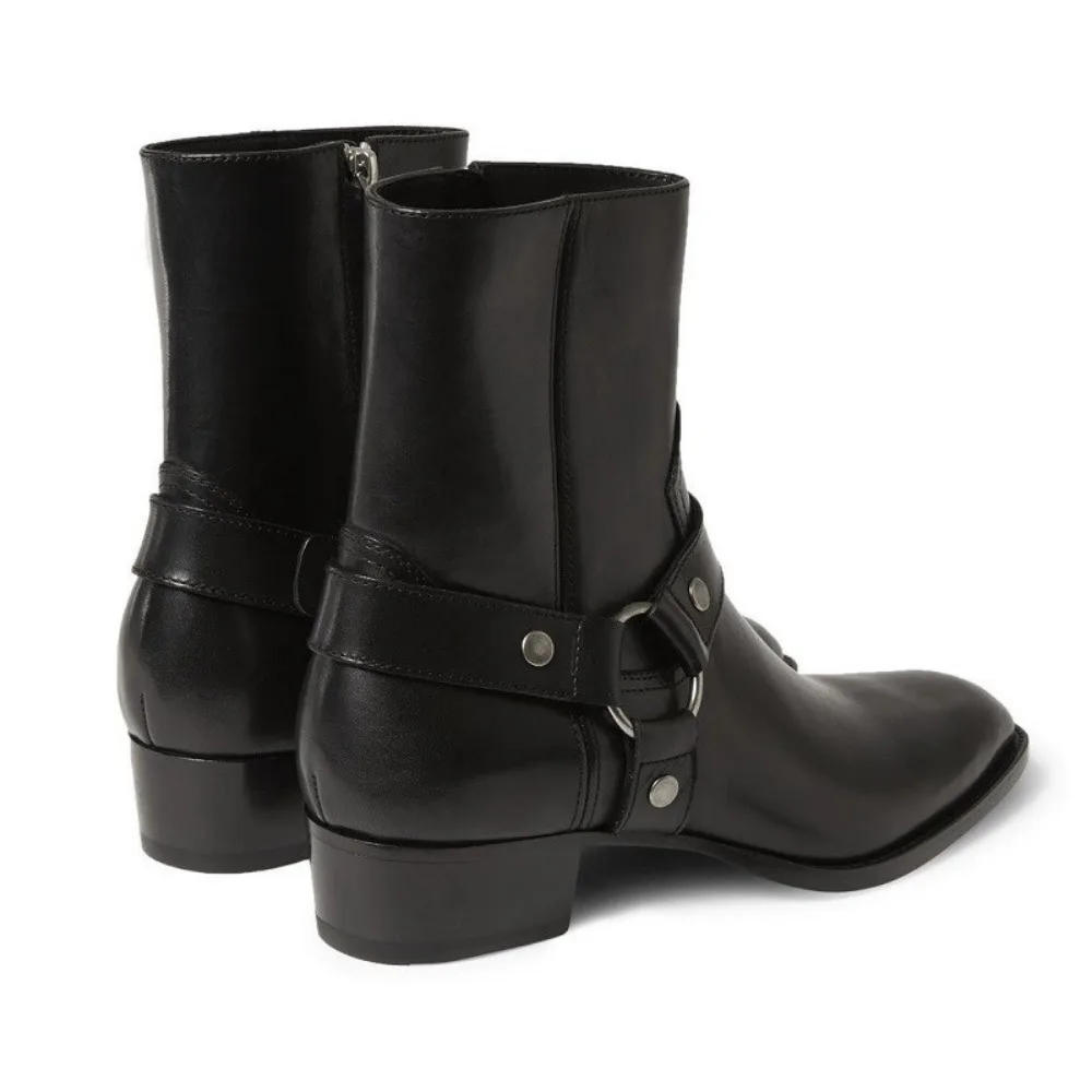 2025 High-top Men's Heightened Thick-soled Pointed-toed Chelsea British Casual Trendy High-heeled Ankle Boots - Image 5