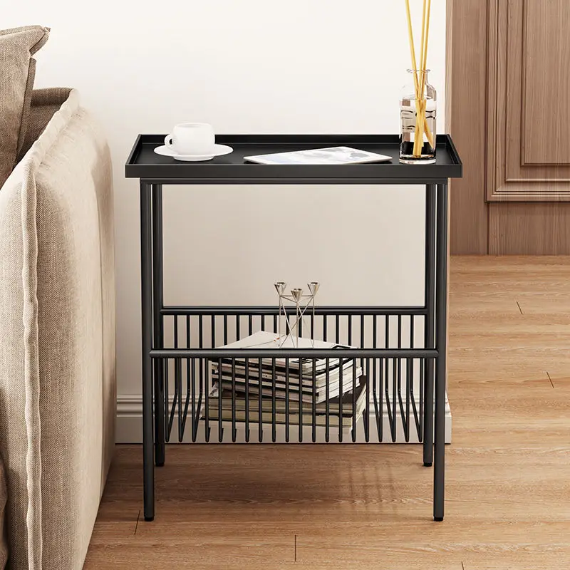 Danish Design/ins Style Sofa Side Table Wrought Iron Corner Table Nordic Bedside Storage Small Table Coffee Table Rack