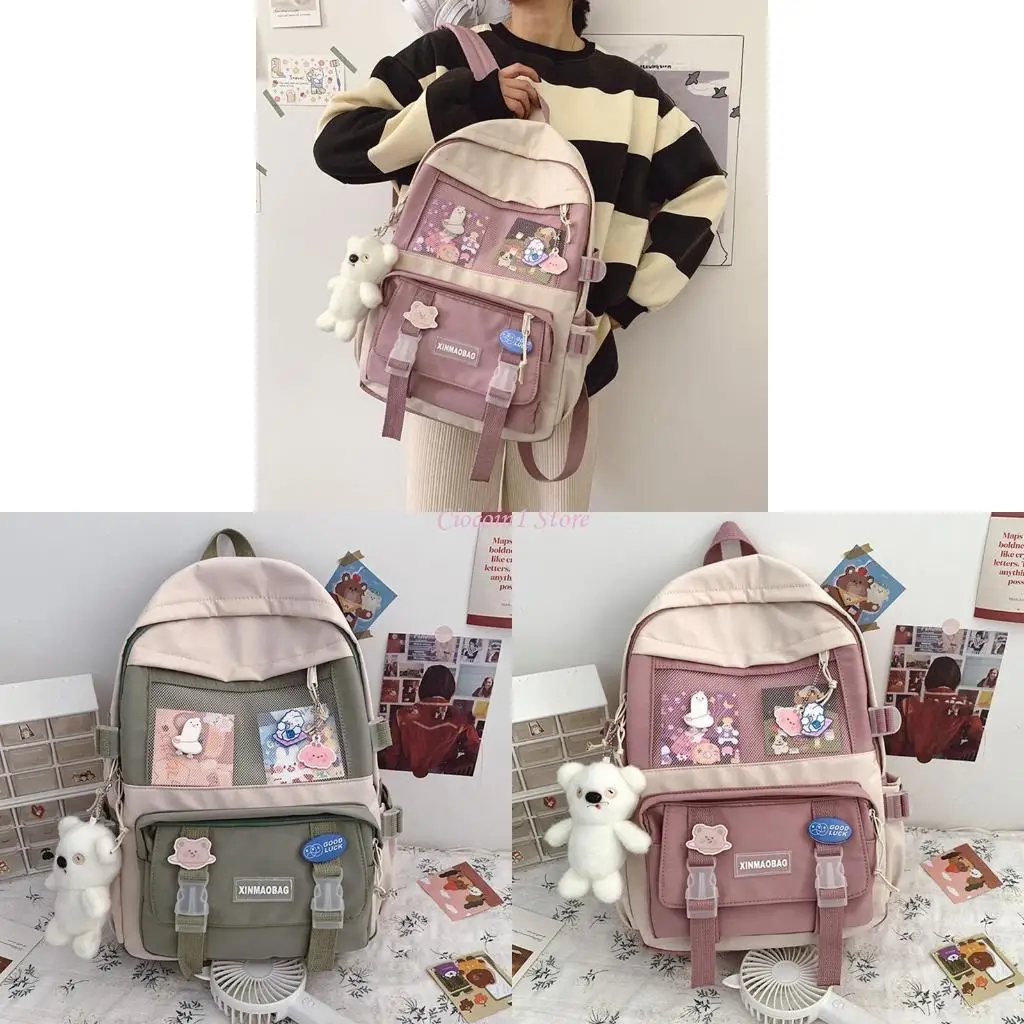 

Y1UB Harajuku Backpack Girl School Notebook Travel Bag Casual Daypack for Teenagers Student