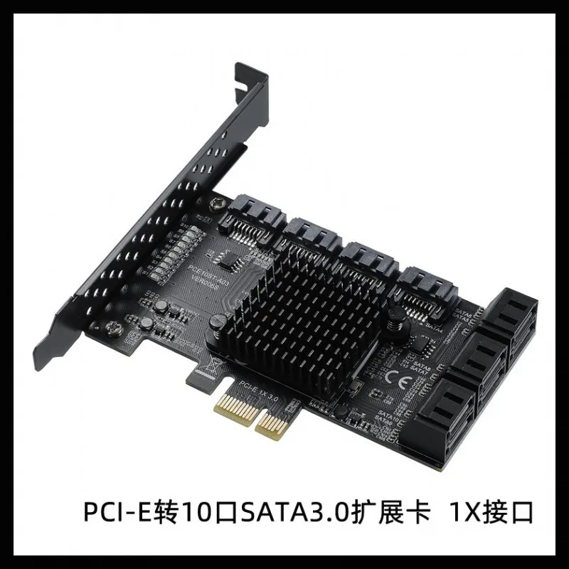 ASM1166 PCIe Gen3 SATA3.0 6Gbps Controller Card, 6‑8‑10 Port SATA Expansion Adapter for HDD SSD