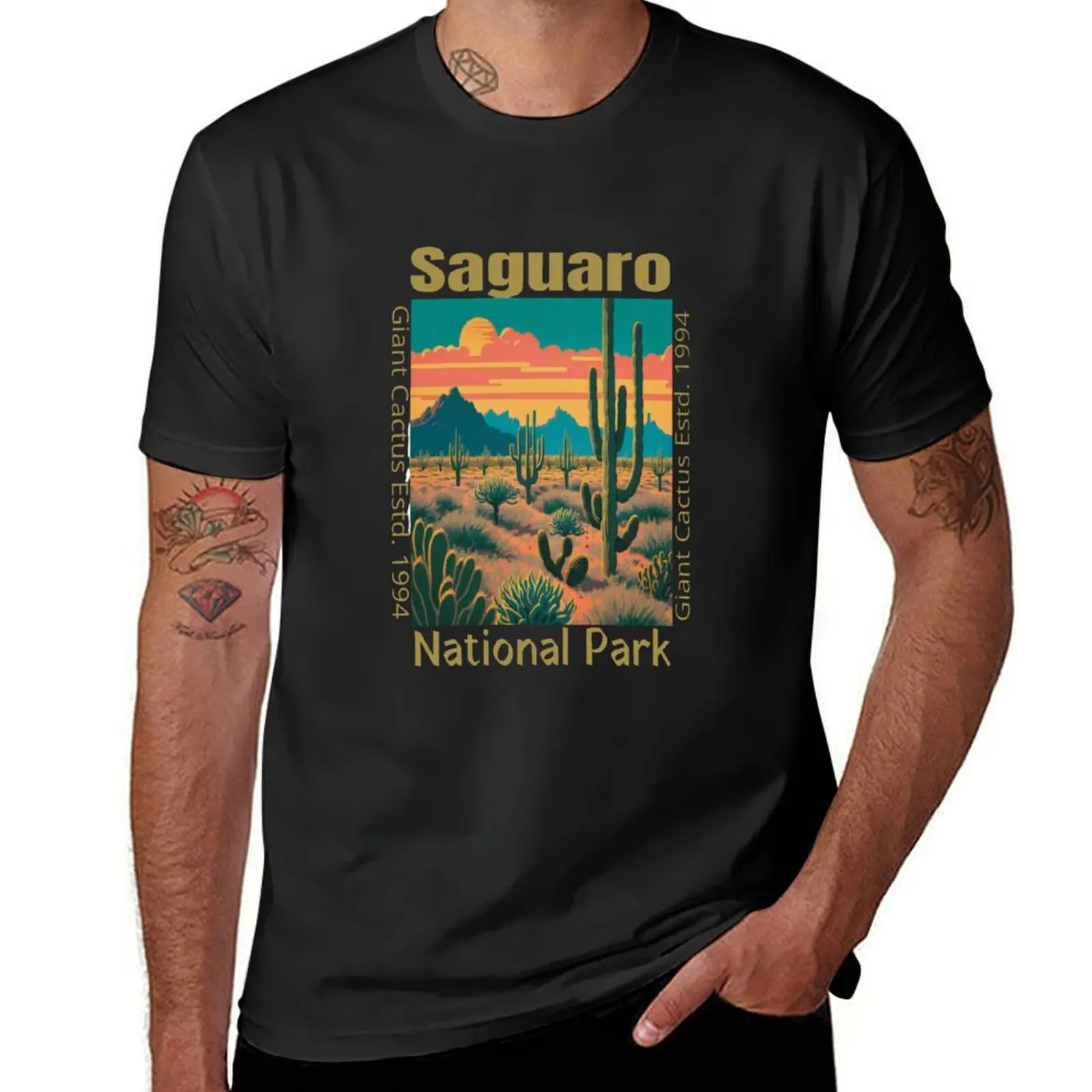 Saguaro National Park Giant Cactus T-Shirt vintage clothes kawaii clothes boys whites summer tops oversized t shirts for men