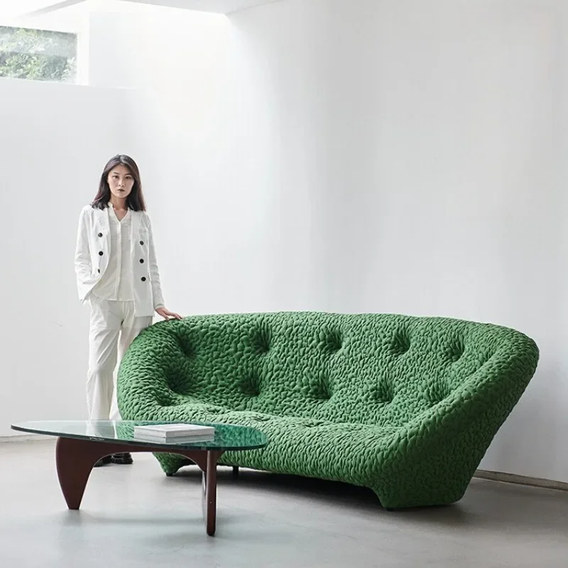 

Simple fabric curved shell sofa