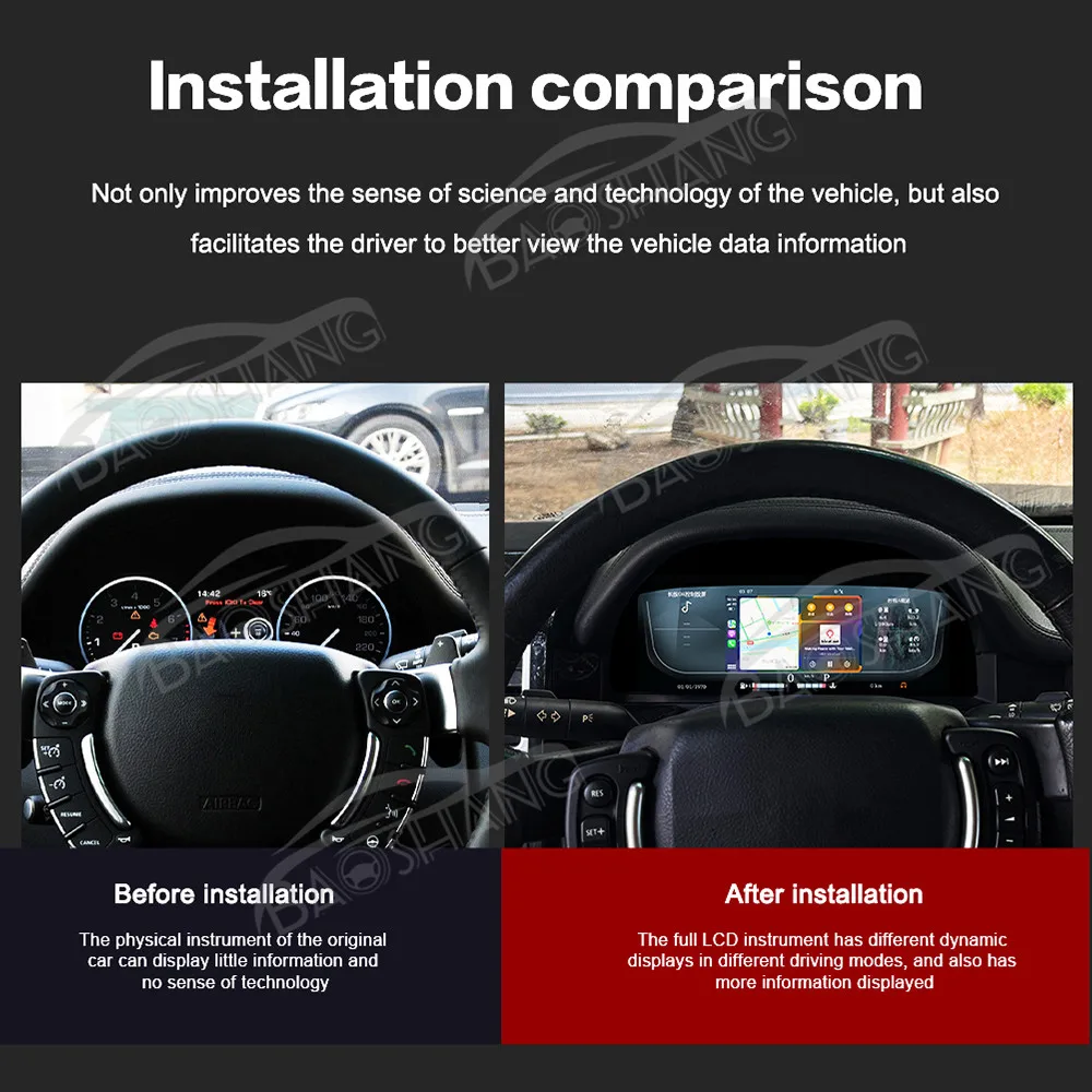 Upgrade 12,3 Zoll Linux System Tacho Panel Digital Instrument Cluster für V8 2002-2012 mit Carplay