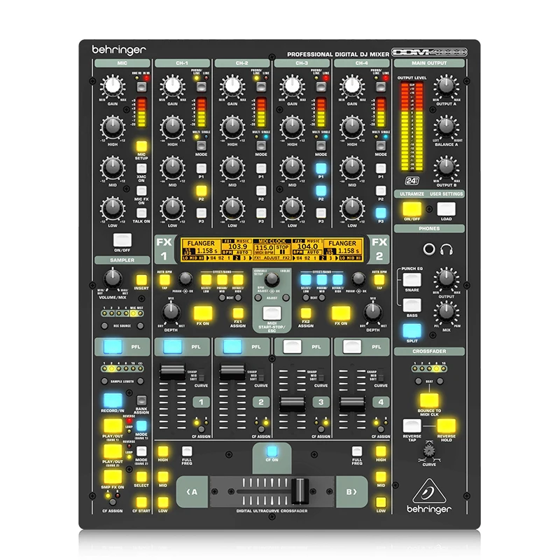 BEHRINGER/BEHRINGER DDM4000 Профессиональный 5-канальный цифровой DJ-микшер для выступлений на сцене на открытом воздухе BEHRINGER/BEHRINGER DDM4000 Профессиональный 5-канальный цифровой DJ-микшер для выступлений на сцене на открытом воздухе