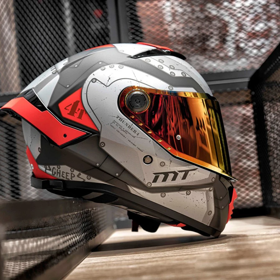 

THUNDER 4 SV MT Helemts Full Face Motorcycle Helmet Double Visors Ventilated with Strong ABS Shell Matt/Gloss Motocross