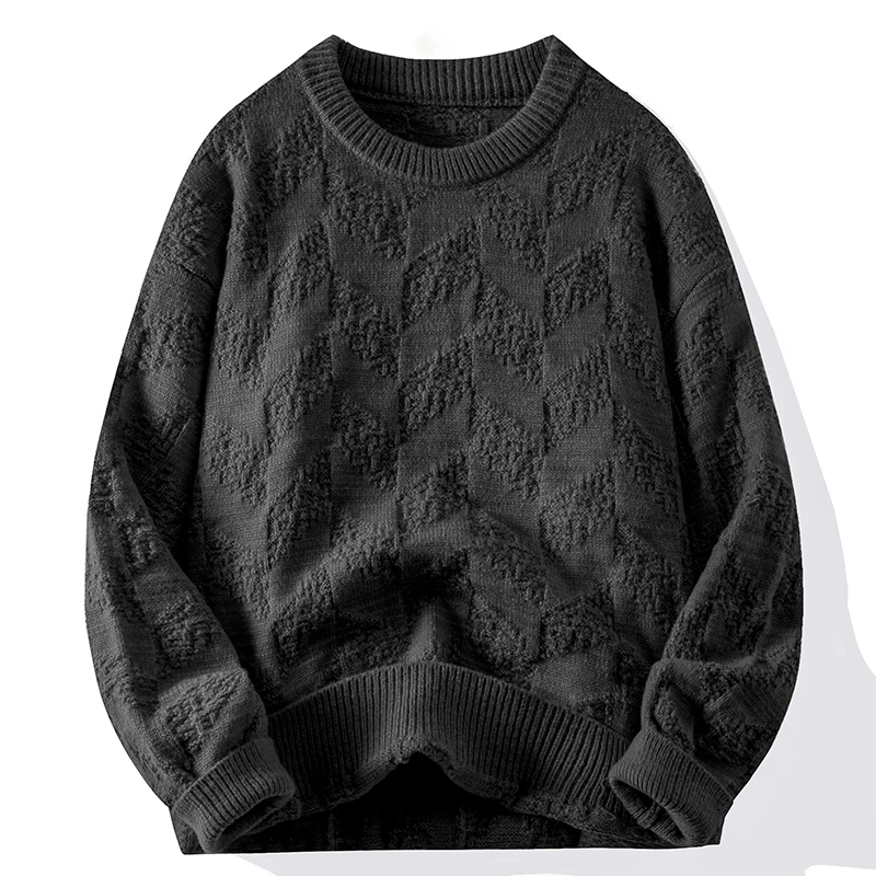 スリムフィット長袖スウェットシャツファッションメンズコートラウンドネックストリートウェアトップスカジュアルニットセータープルオーバートラックスーツジャケット