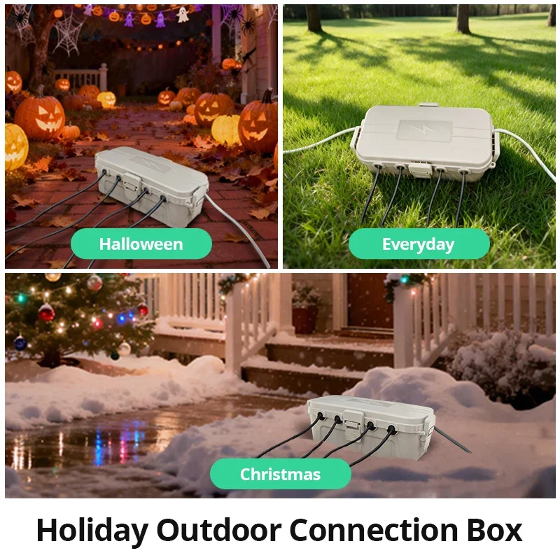 

Водонепроницаемый уличный бокс IP54 для защиты удлинителей и гирлянд от воды, снега и пыли