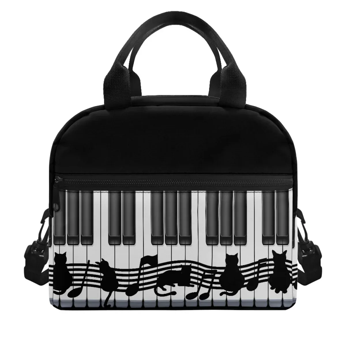 

Piano Keys Musical Notes Leakproof Cooler Ladies Utility Zipper Insulated Lunch Bag Lightweight and stylish Lunchbox