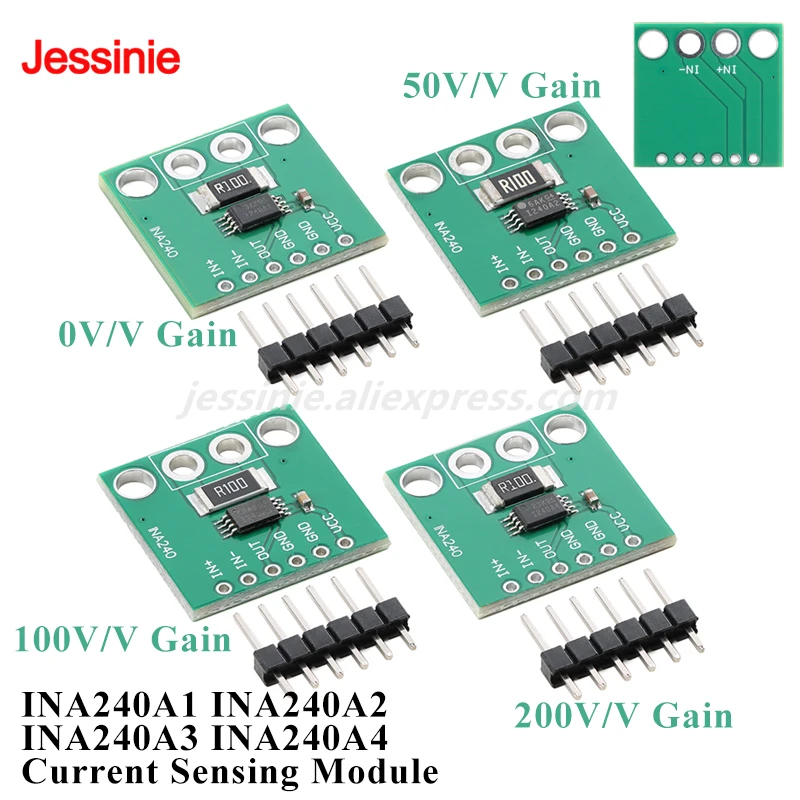 5pcs/1pc INA240A1 INA240A2 INA240A3 INA240A4 Current Sense Amplifier Module Bidirectional Current Acquisition 20V 50V 100V 200V