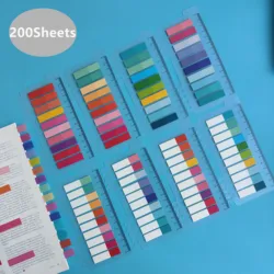 Transparente Sticky Notebook Stickers, Folhas, Notepads, Limpar Bookmark, Ler Livro, Papelaria, Material Escolar, 200 Folhas