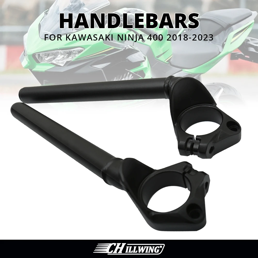 

Fit For Kawasaki Ninja 400 Ninja400 2018 2019 2020 2021 2022 Motorcycle Black Left Right Handle Bar Clip-on Fork Tube Handlebars