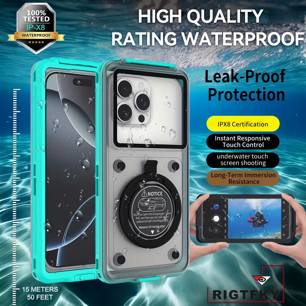 

15 Meters/50 Feet professional Snorkeling waterproof Case For Iphone,Samsung,Google,Redmi,6.9 Inch Phone universal protect Cover