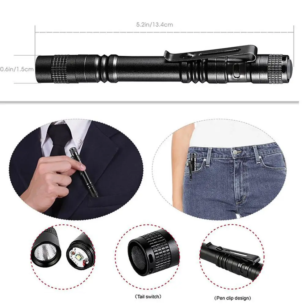  LED Flashlight Waterproof Flashlight Mini Portable Pen Light For The Dentist Outdoor Camping Fishing Work Light Lamp