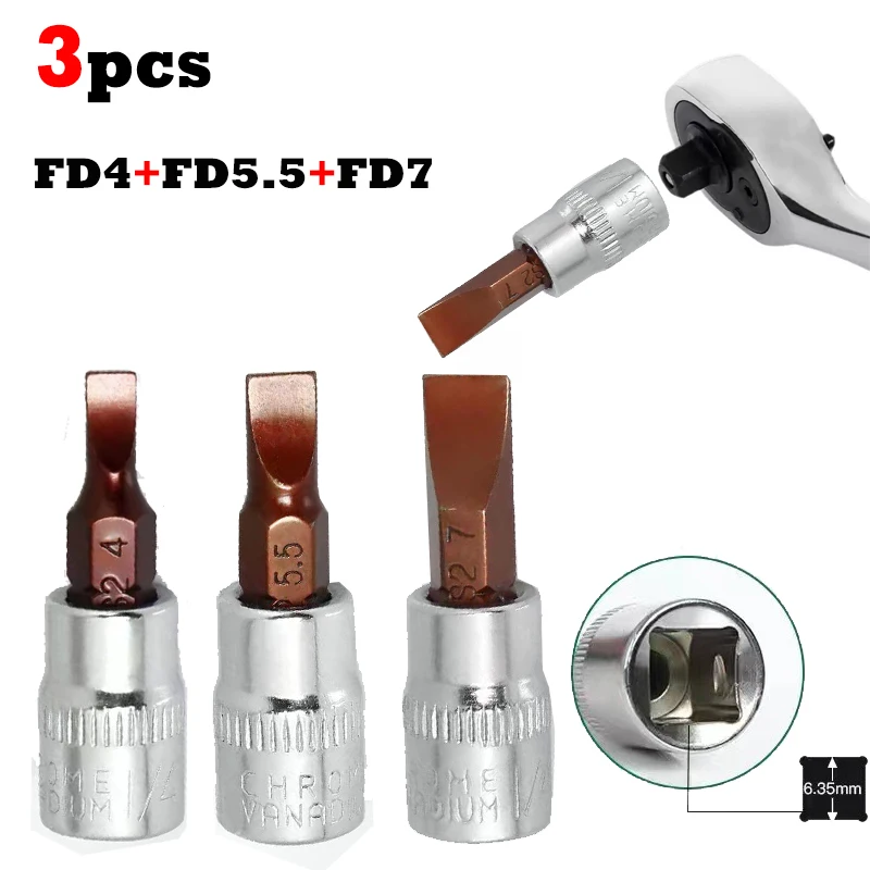 3Pcs Flathead Screw…