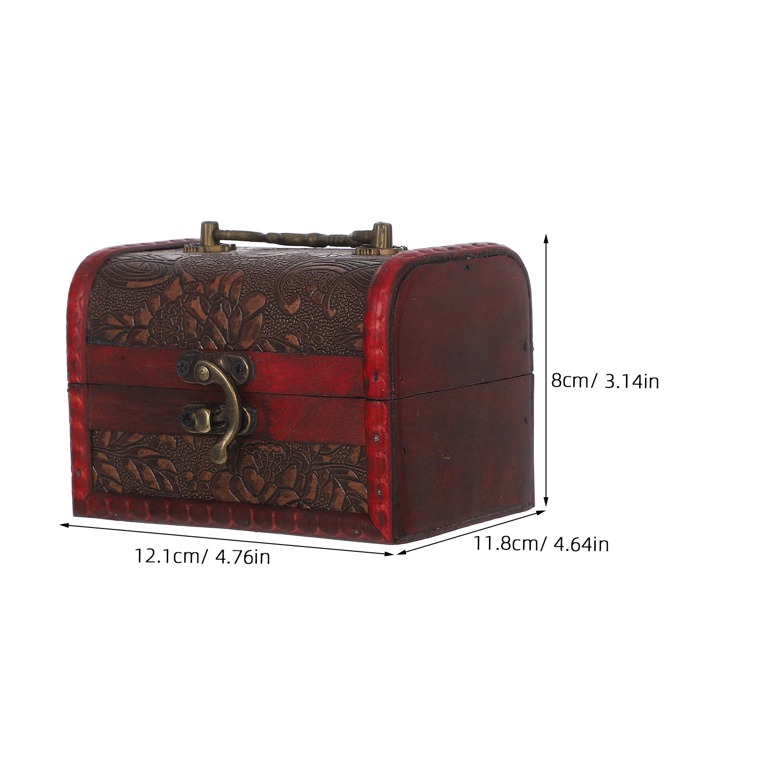 Vintage Jewelry Storage Box Wood Portable Handle Retro Organizer Keepsake Wedding Candy Trinket Box Small Trinket Case