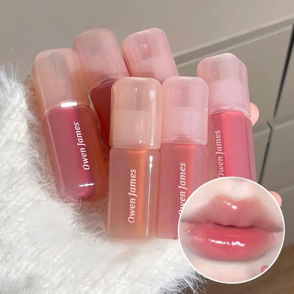 Moisturizing Juice Red Lip Gloss กระจกน้ําลิปสติก Clear Lip Tint แก้วกันน้ําน้ํามัน Jelly Glaze Nude Lip Make S7s1