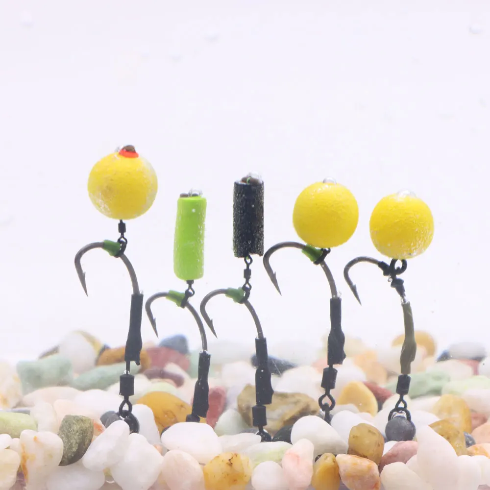 4 قطعة اكسسوارات صيد سمك الشبوط روني الحفارات الصيد الشائكة هوك مع يدور المتداول لصيد الأسماك معالجة جاهزة الشعر الكارب تلاعب