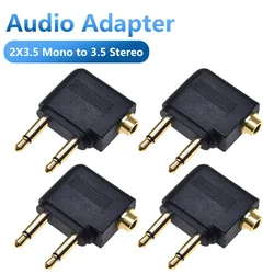 2PCS Audio Adapter 3.5mm Plug Jack Airline Airplane Earphone Headphone Audio Adapter for Airplane Travel Headphone Earphone