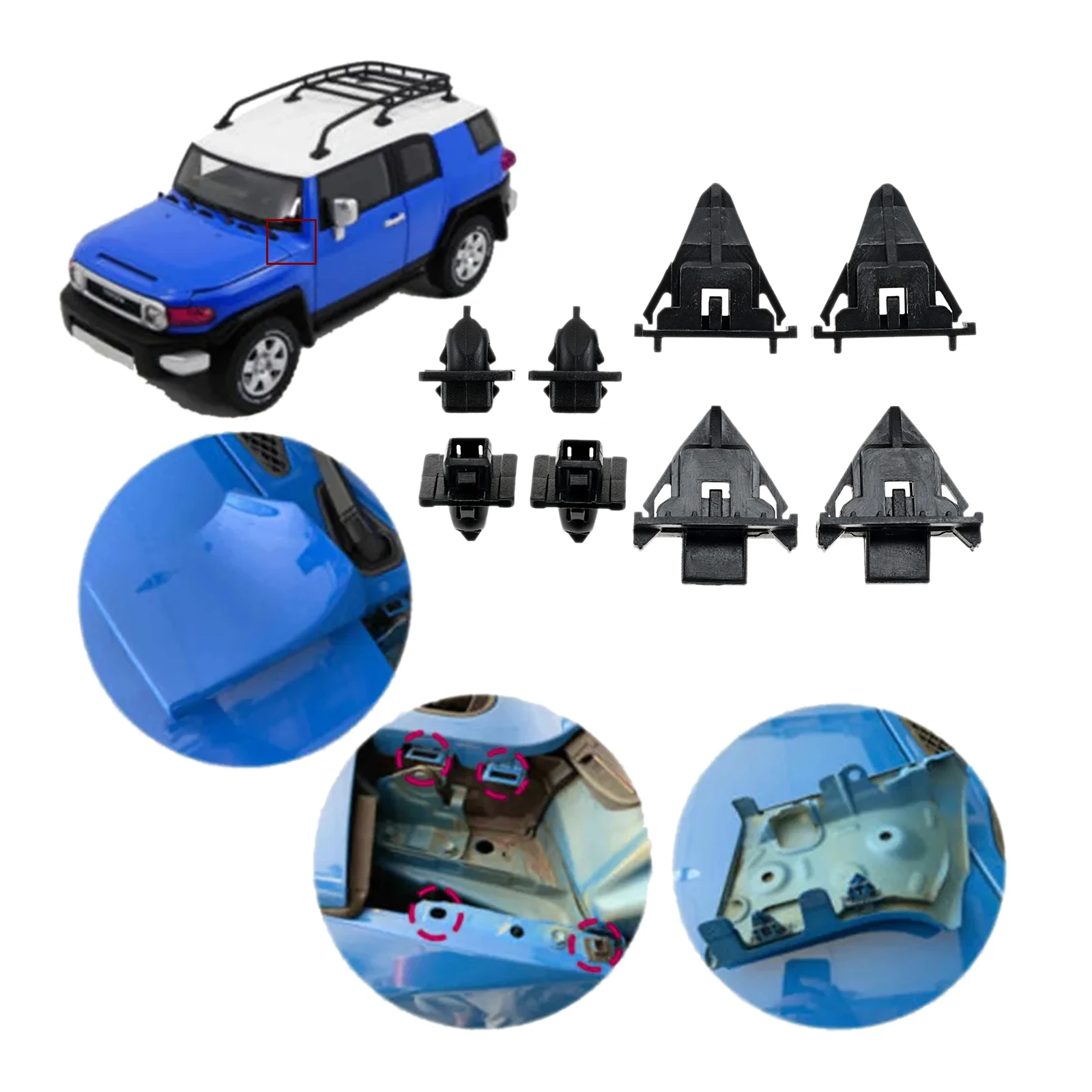 8Pcs/Set Car Fender Cowl Clip Panel Clips Body Retainer 61991-35010 for TOYOTA FJ Cruiser 2007-2014 Auto Interior Accessories