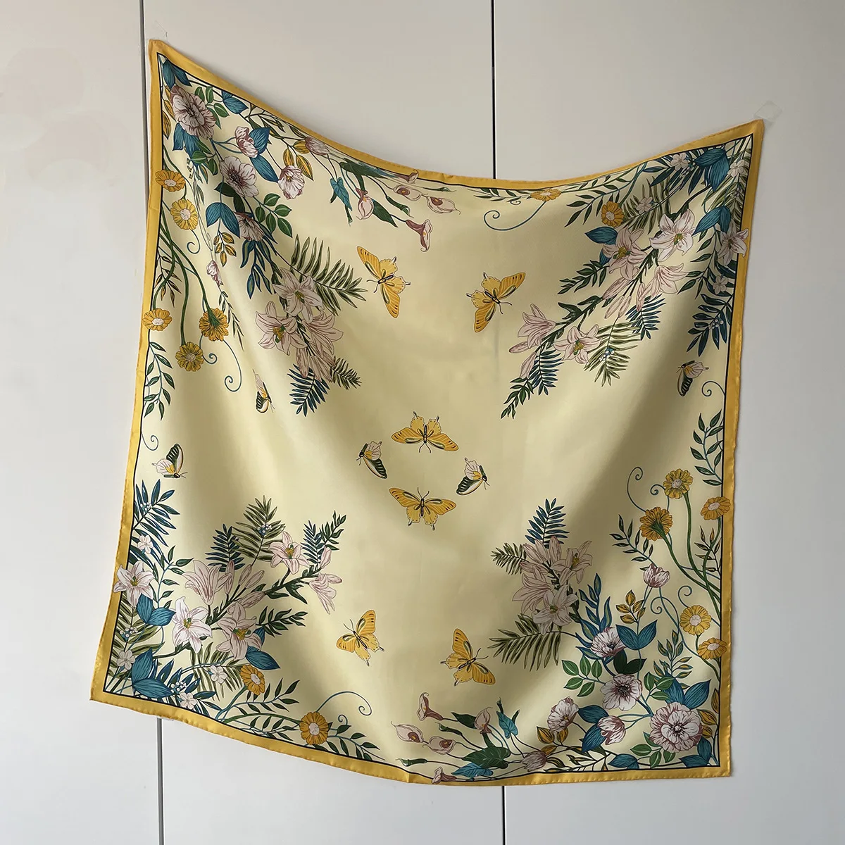 

Шелковый шарф 88 см, роскошные дизайнерские квадратные саржевые банданы, шали с ручными краями, сумка на голову, аксессуары, рождественский подарок для мамы