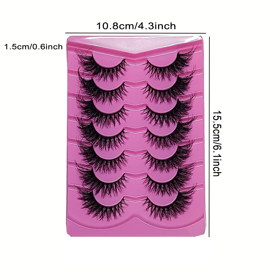 7 Paar 8D flauschige falsche Wimpern – natürliche Optikverlängerung, lässt sich leicht ein natürliches und auffälliges Aussehen anzeigen