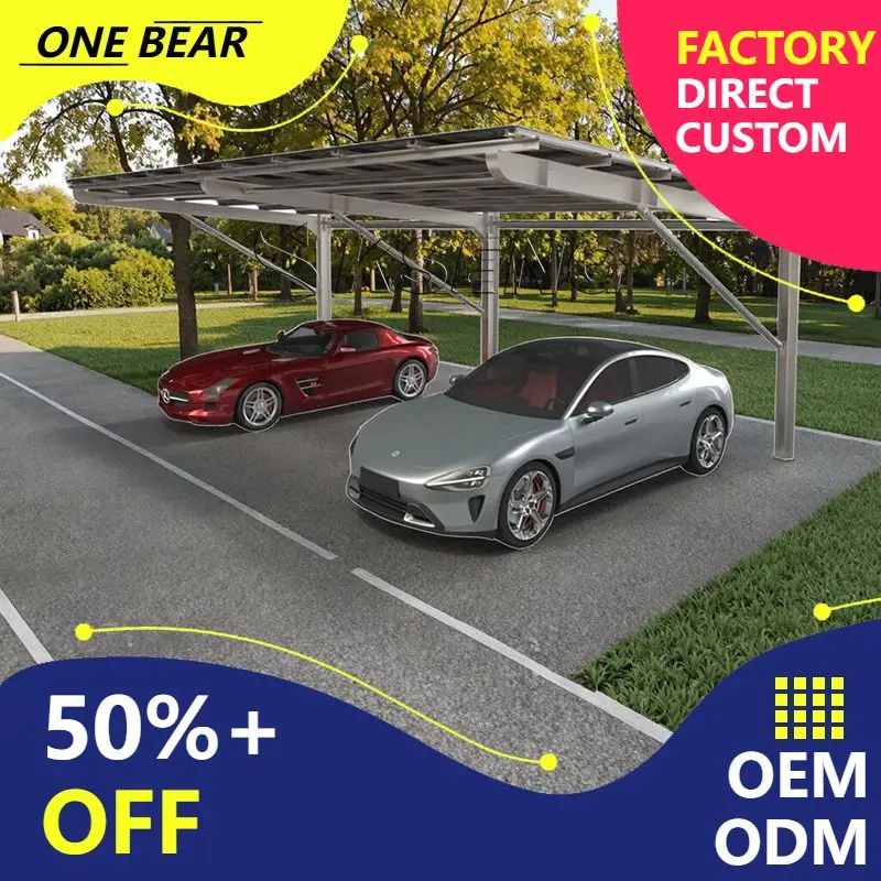 Any Size Custom Outdoor Solar Power Parking Shed Energy Saving Water Proof Home Villa Courtyard General Auto Protect Canopy