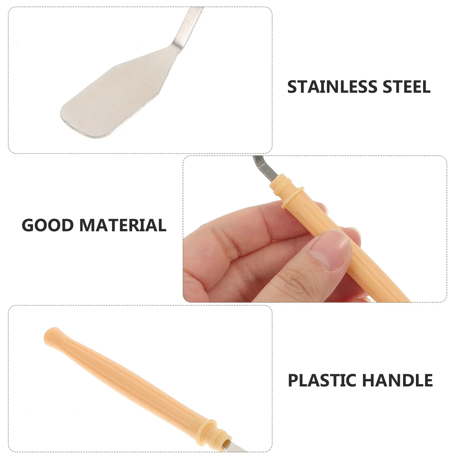 

10Pcs Color Modulation Scraper Set Durable Stainless Steel Plastic Art Painting Scraper Essential Artist Supplies Color Mixing