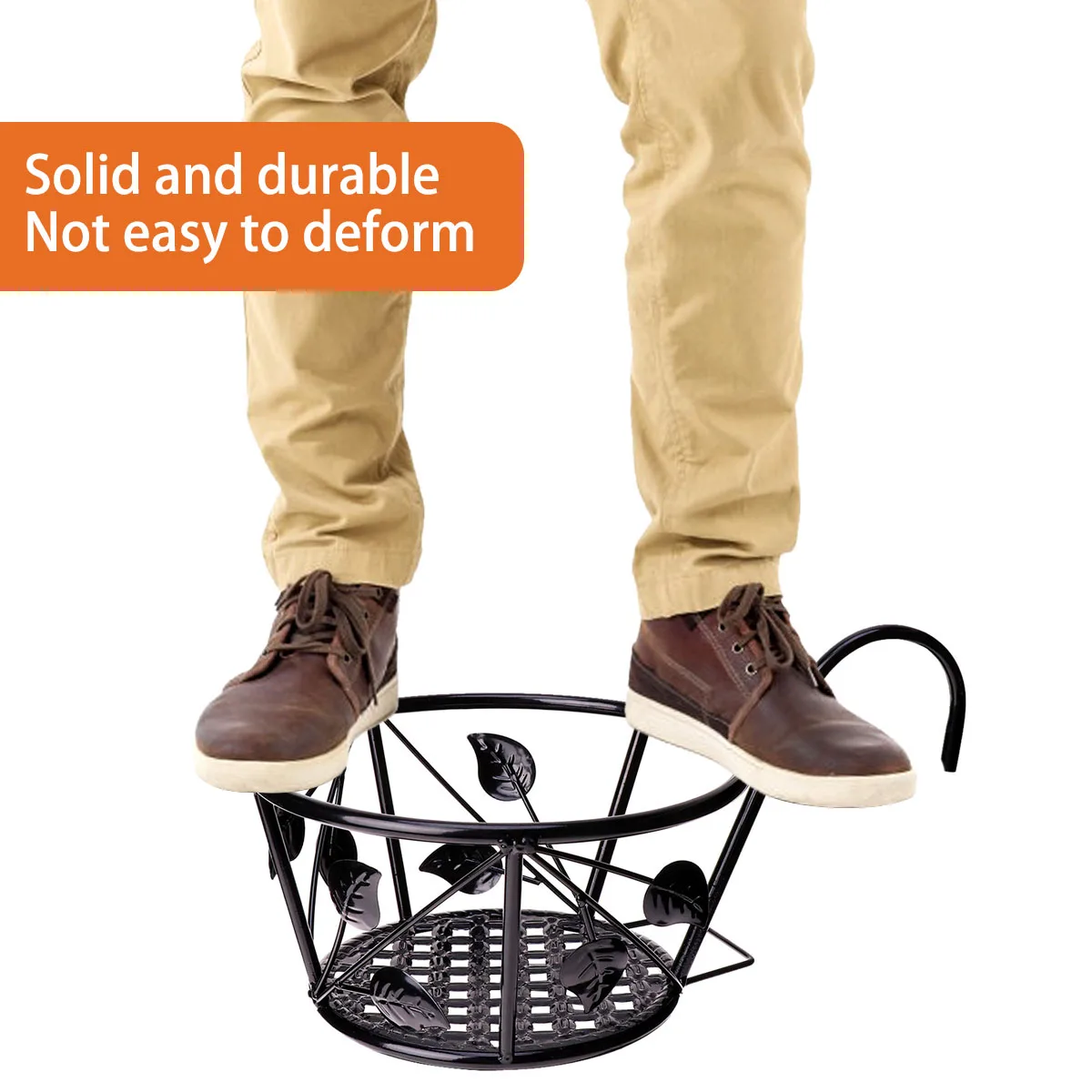 

1pc Hanging Pot Rack Premium Iron Plant Hanger Durable Black Fence Balcony Flowerpot Holder Wall Bracket Garden Decor
