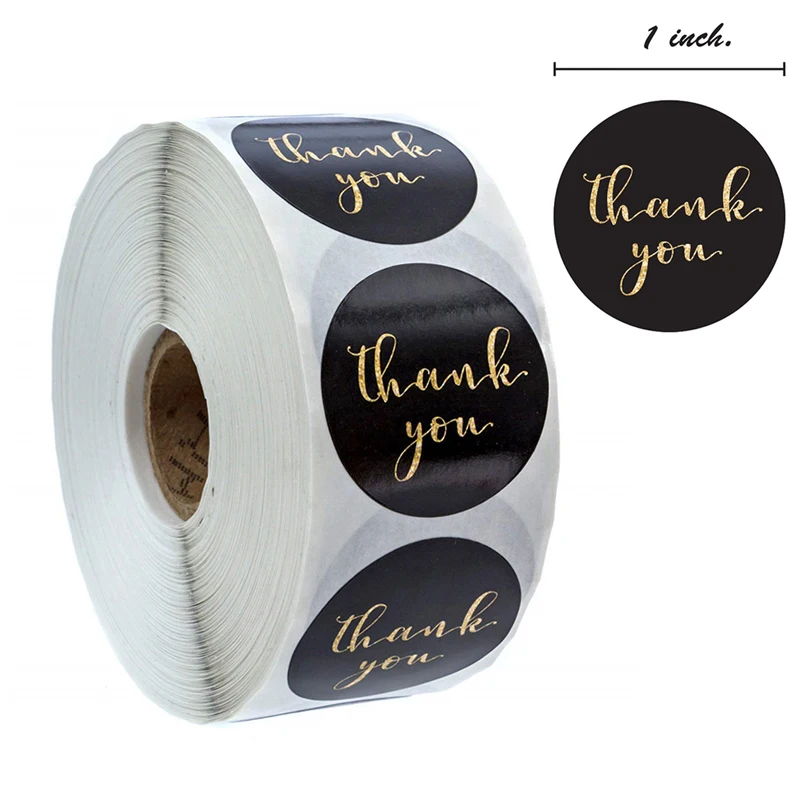 500pcs/roll Minimalist black hot stamping, thank you, teacher. Hot selling, encouraging, and rewarding stickers