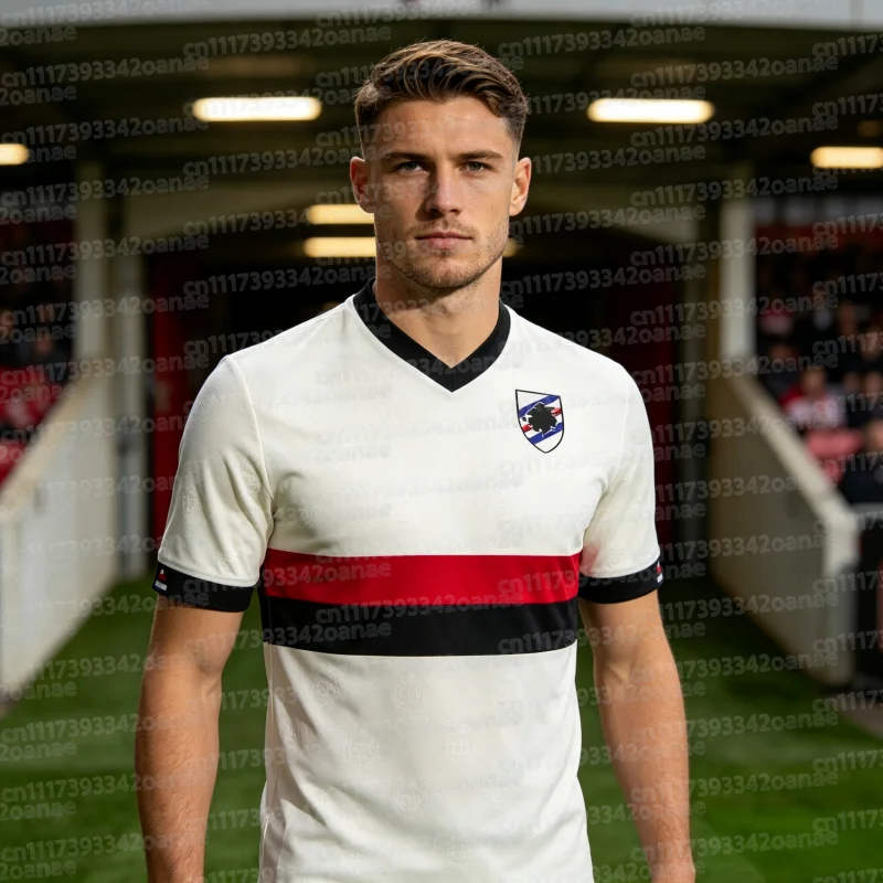 2026_27 Sampdoria Italienisches Fußballverein-Trikot T-Shirt Herren Sommer Sport Atmungsaktives Schnelltrocknendes Lockeres Hemd Familien-Matching – Detail 5