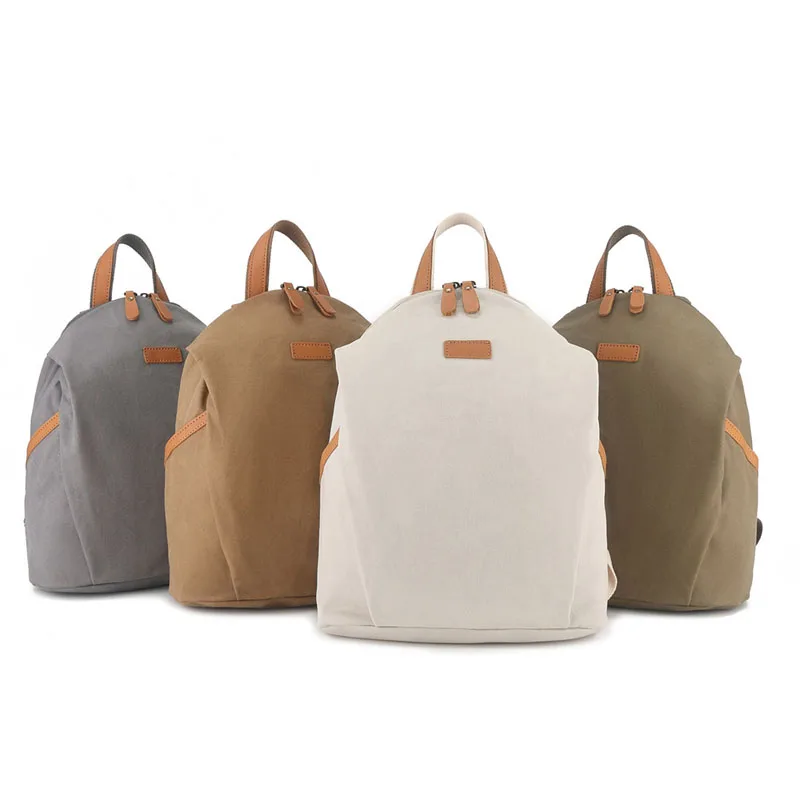 AETOO Original new men's and women's suitable backpacks, canvas and leather backpacks, casual solid color travel bags and school