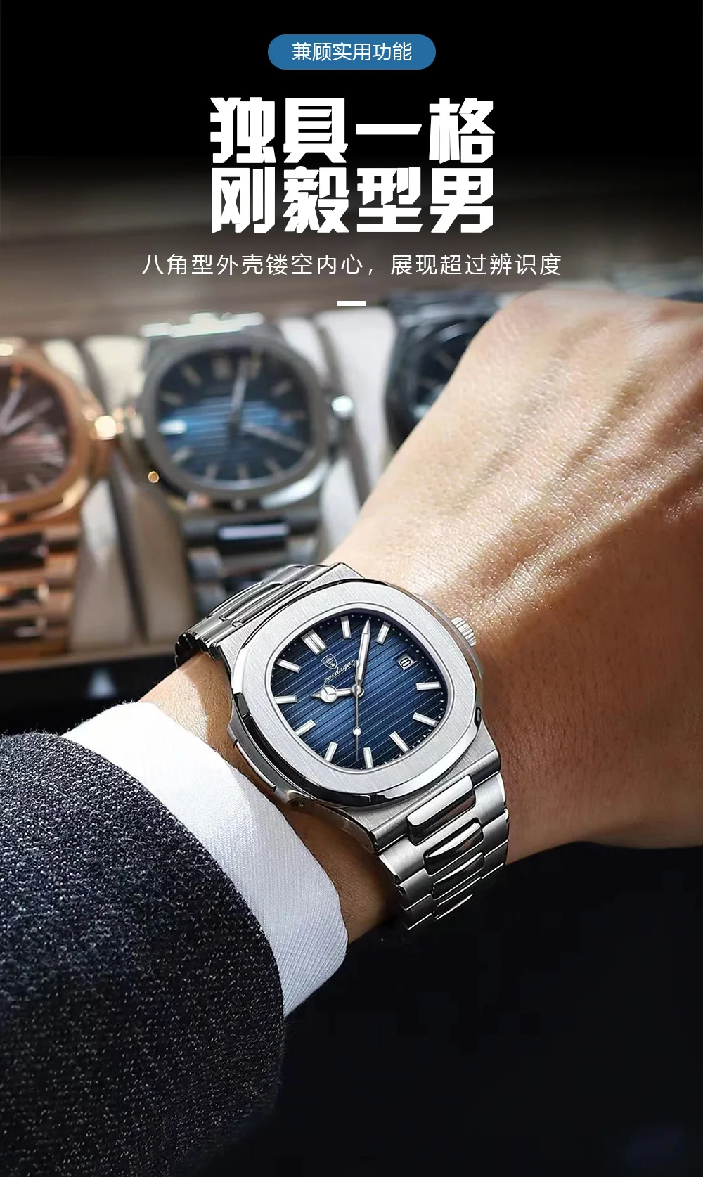 العلامة التجارية الجديدة كوارتز ساعة مقاوم للماء ساعة مضيئة الموقت ساعة رجالية