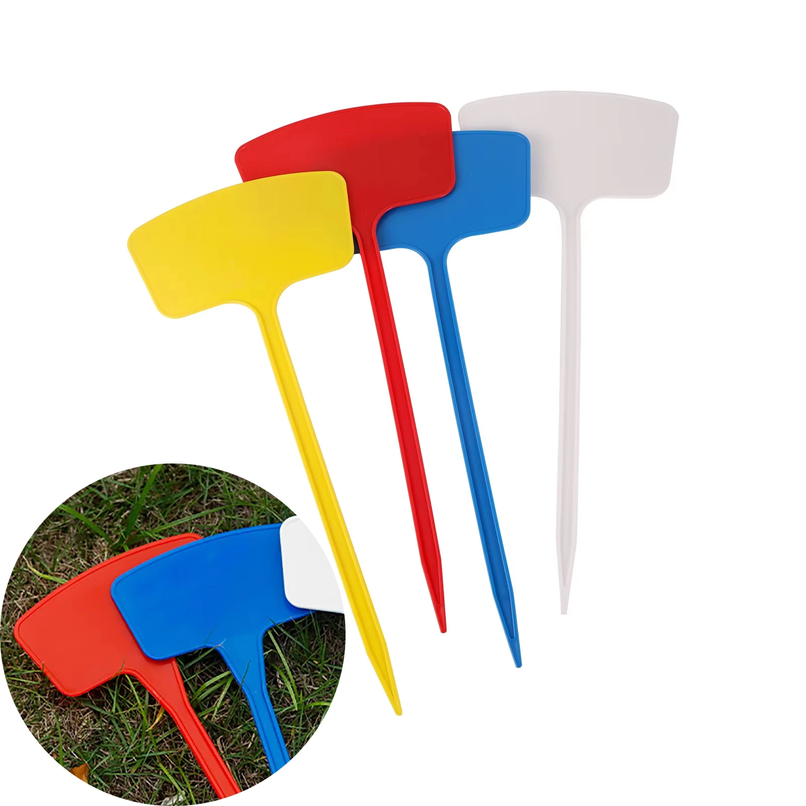 

5Pcs Plant Labels Large Waterproof Plastic T Garden Tags Durable Nursery Potted Stake Markers Perfect for Herbs Flowers