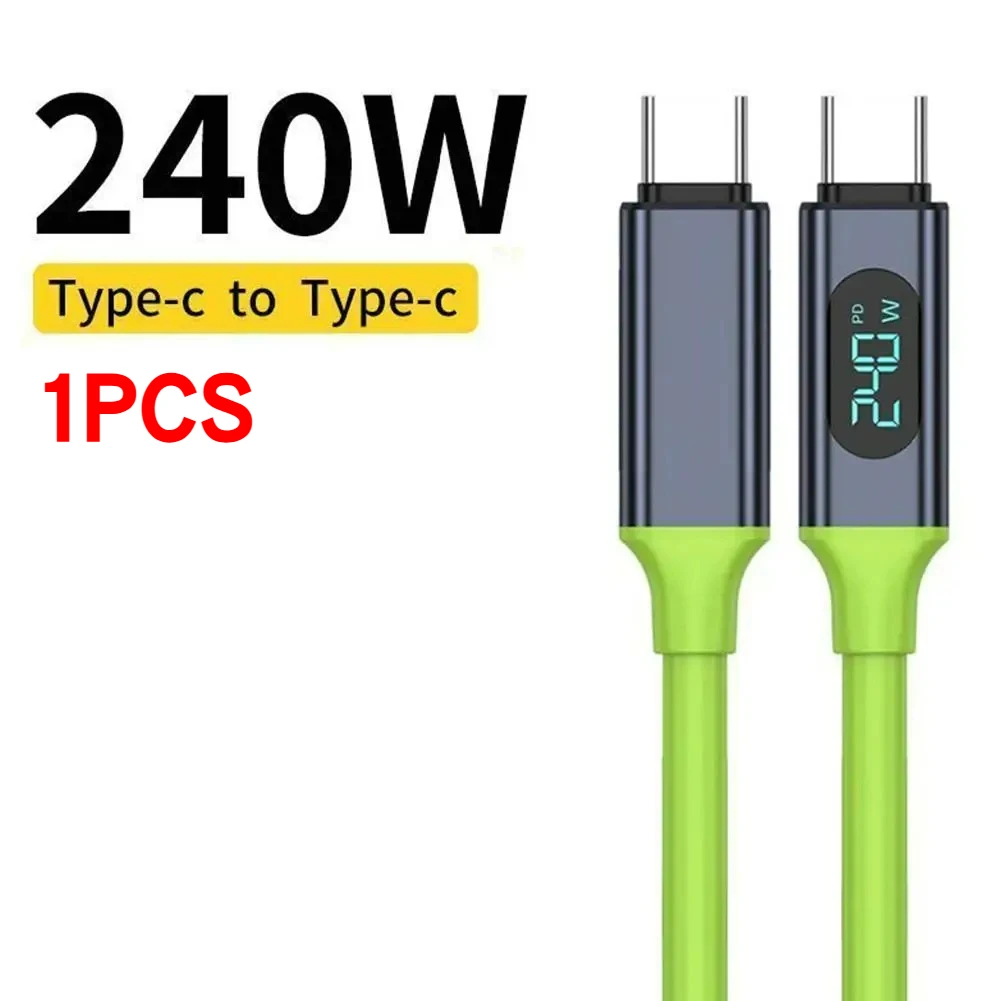 2026 NEU 240 W USB-C-Kabel Dual Typ C A auf C-Kabel mit digitalem Bildschirm Monitorzeit 480 Mbit/s Hochgeschwindigkeits-Datenübertragung Schnellladegerät