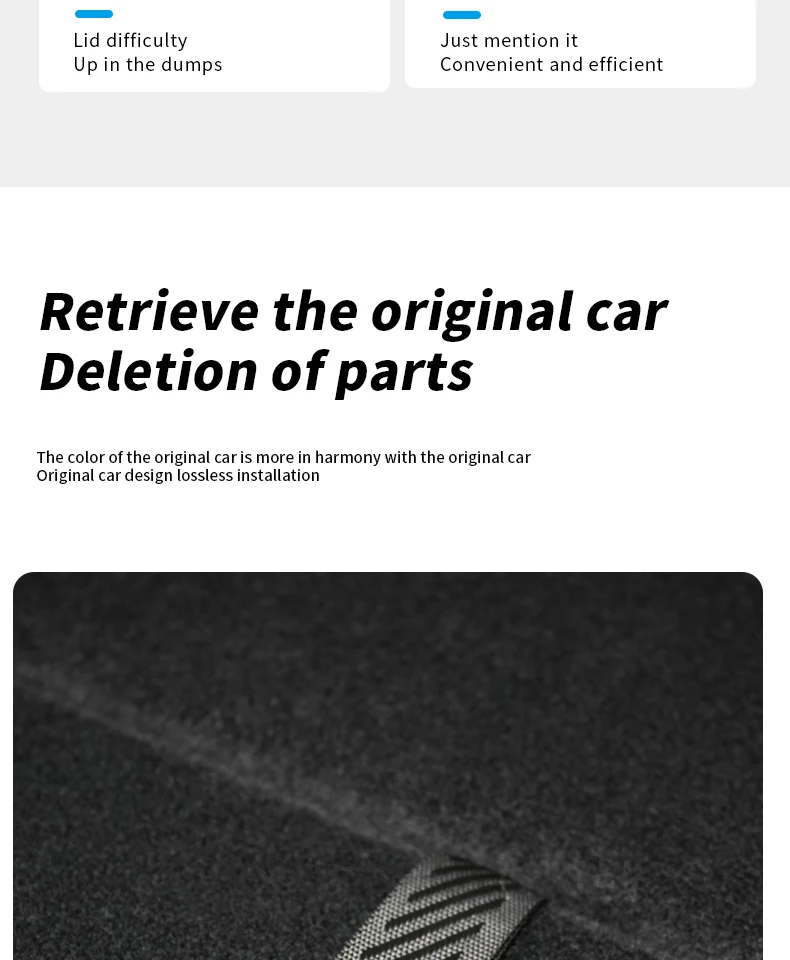 Carbon-Flash Kofferraumdeckel-Zugseil und Hintere Laderaumabdeckung Innen-Zugseil für Tesla Model Y - Modifikationsteile – Detail 3