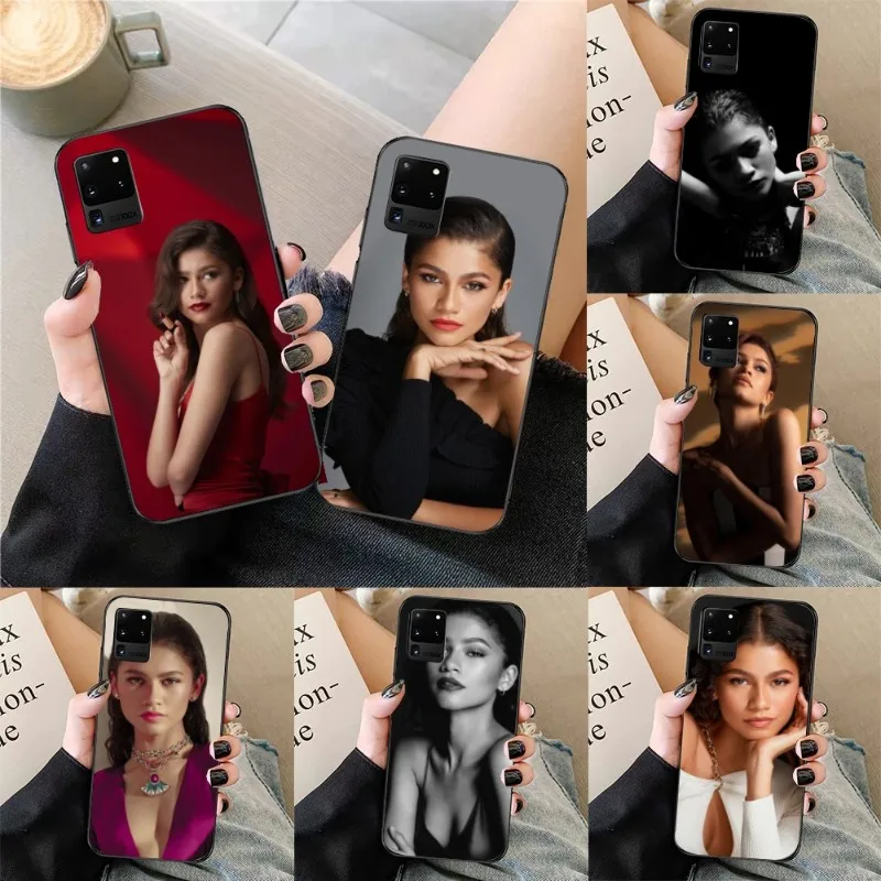 Fashion Zendaya Mobile Cell Phone Case for Samsung Galaxy S23 S22 S21 S10 S9 S8 Plus Ultra Black Soft Phone Cover Funda