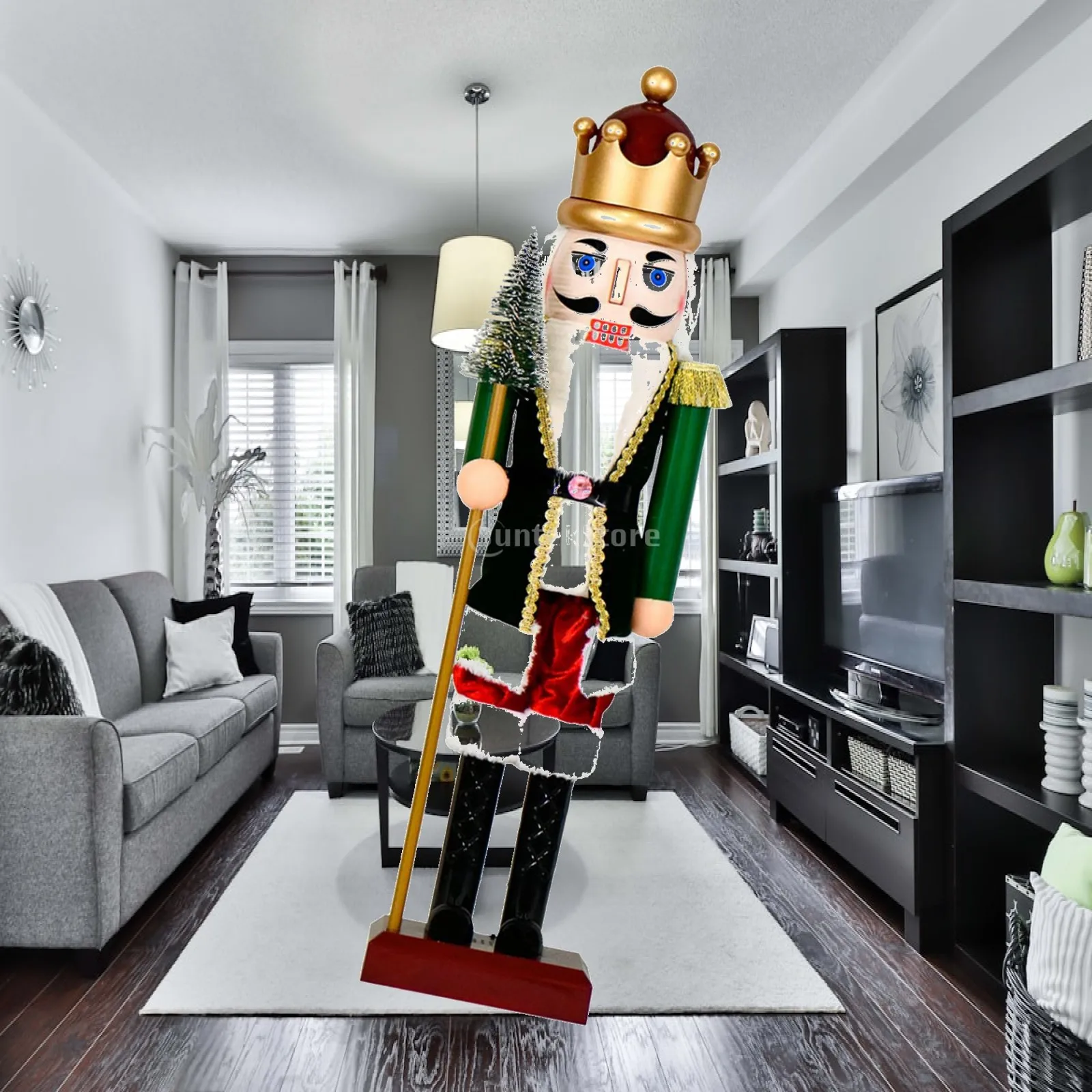 Beleuchtete Nussknacker-Figur aus Kunststoff als Weihnachtsdekoration für Wohnzimmer-Tischdekoration