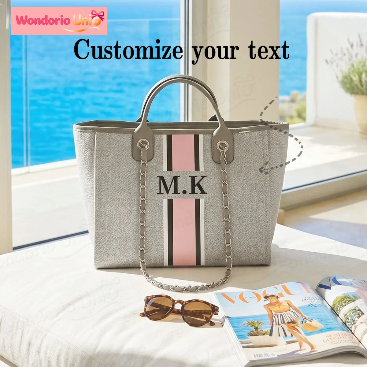 

Персонализированная холщовая сумка-тоут с монограммой, индивидуальный дизайн полосок, вышивка инициалов, подарок для подружки невесты, персонализированная пляжная сумка