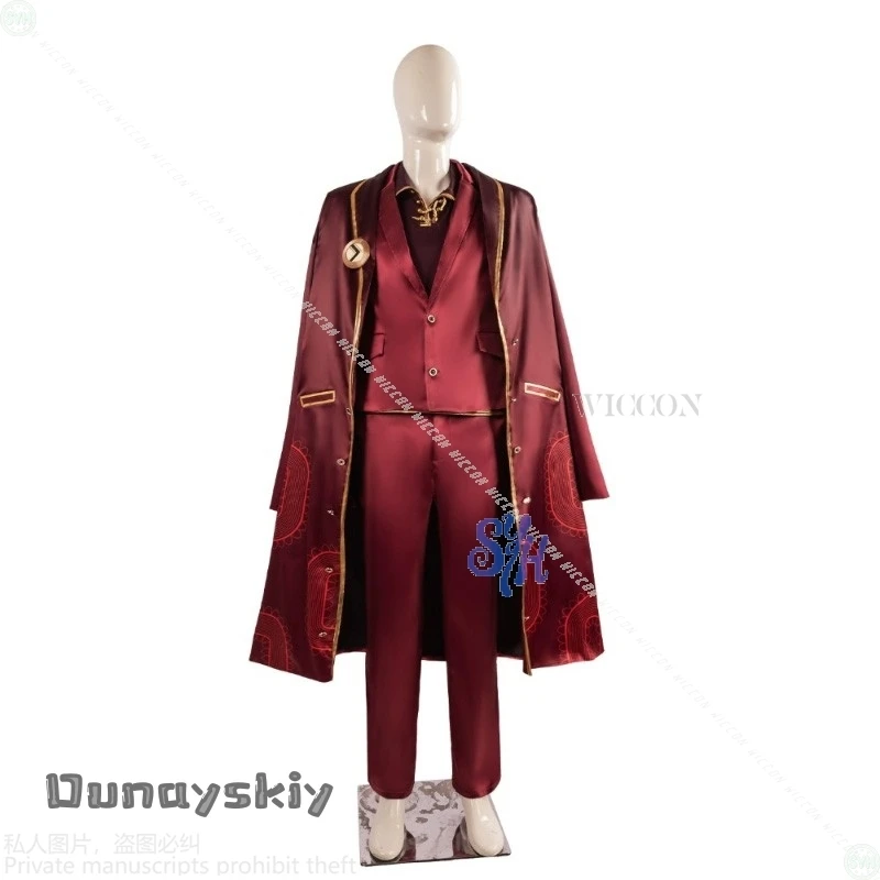ชุดคอสเพลย์ตัวละครเล่ยเหิงจากอนิเมะเกม Limbus Company {BankaiMode} ชุดยูนิฟอร์มสุดหล่อแบบพ่อ  เสื้อโค้ทยาวสีแดงเข้ม พร้อมเสื้อกั๊ก ชุดสูท วิกผม สำหรับฮาโลวีน