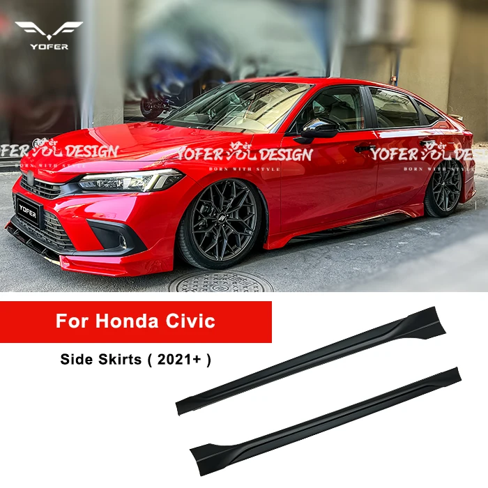 Factory optional US colors auto accessories diffuser side skirts aprons car body kit for honda civic2021 2022 2023