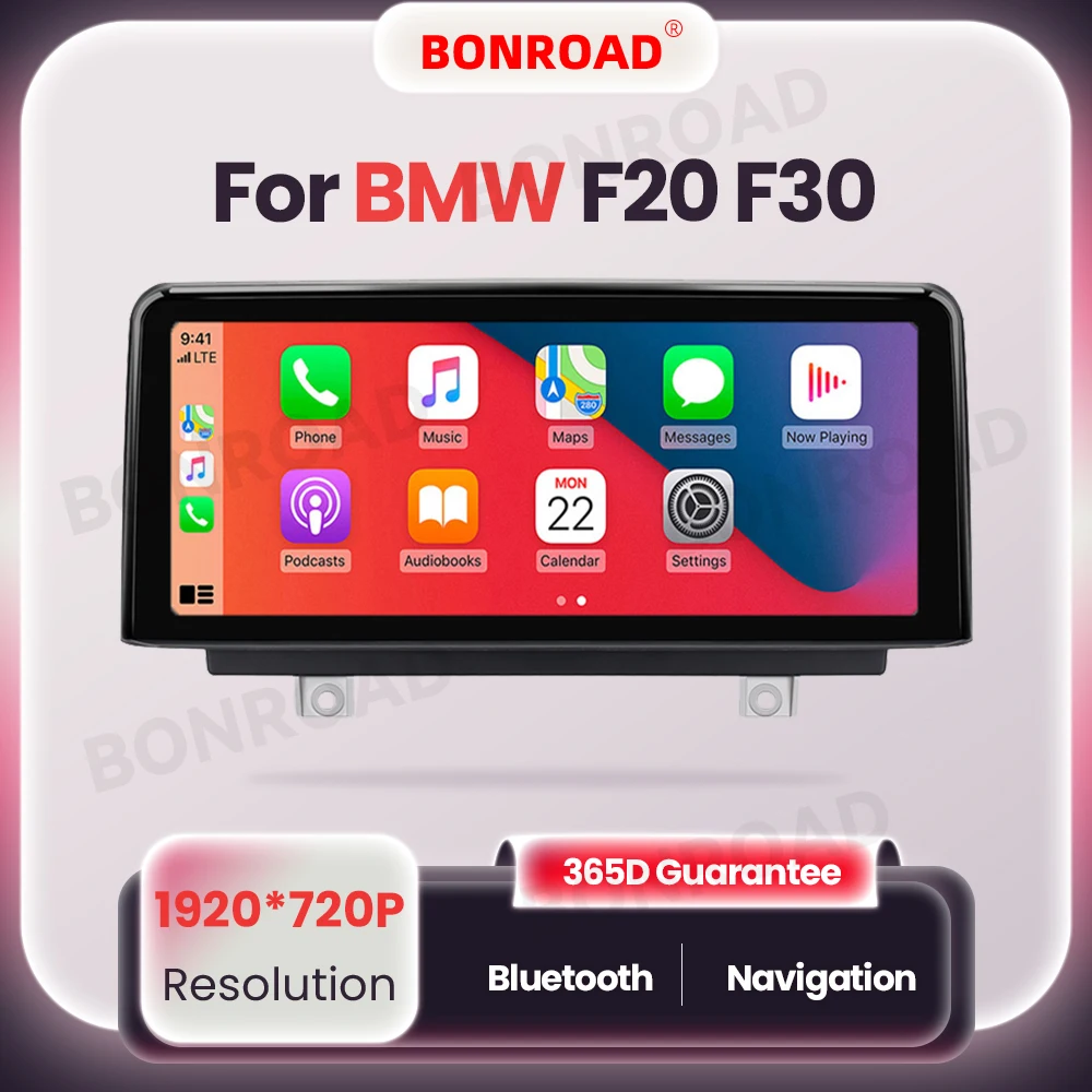 BONROAD Wireless Carplay Android Auto Radio Touch Screen For BMW 1 2 3 4 Series F20 F21 F22 F30 F31 F33 F34 F36 NBT System