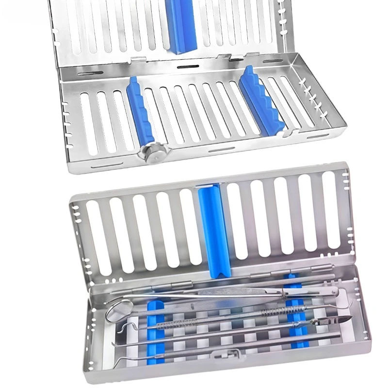 

1Pcs Dental Stainless Steel Instrument Sterilization Box, Autoclavable 5-Piece Set of Dental Filling Instrument Locking Tool Box