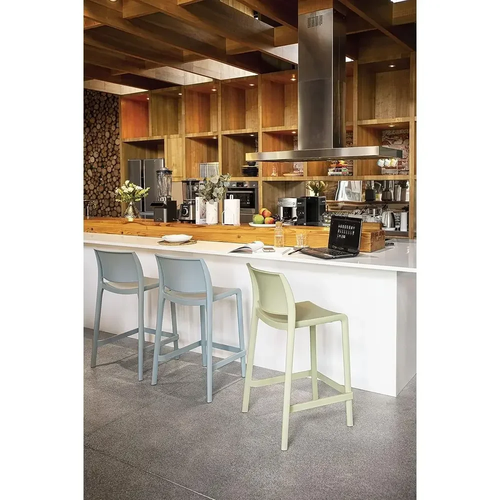 Stackable Counter Stool Set of 2, Baby Blue