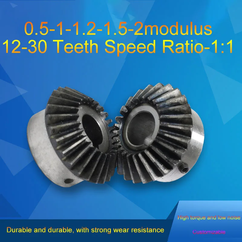 90° Bevel Gear 0.5M-2M 45# Steel Heat-Treated High Torque for Power Transmission Direction Change Industrial Machinery