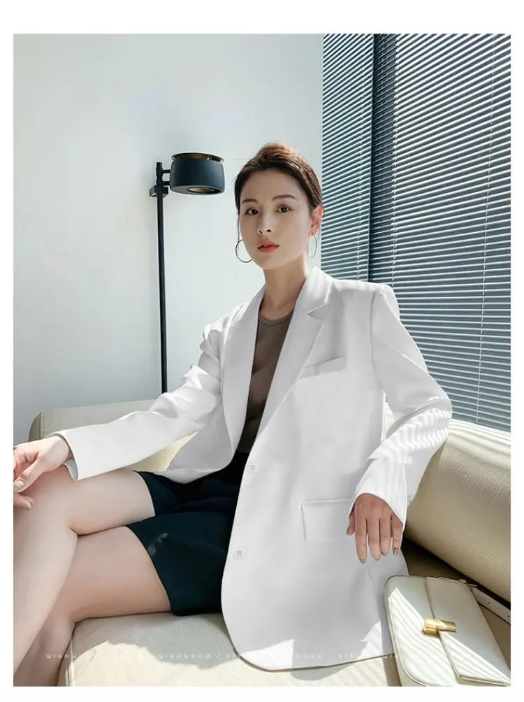 Koreaanse populaire kleding oude geldstijl vrouw zwarte blazer dame jas kleding oversized zakelijke revers lange mouw trendy los